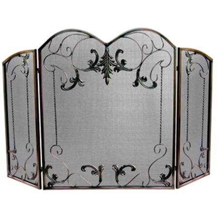 Blueprints 3 Fold Venetian Bronze Screen With Leaf Scrolls BL139846